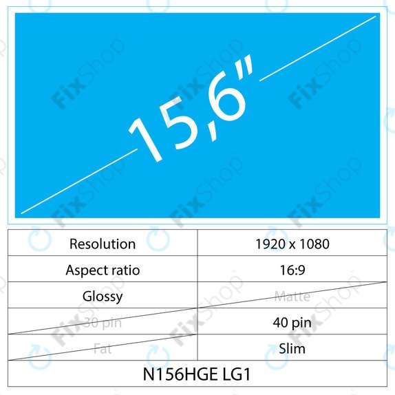 15.6 LCD Slim Lesklý 40 pin Full HD