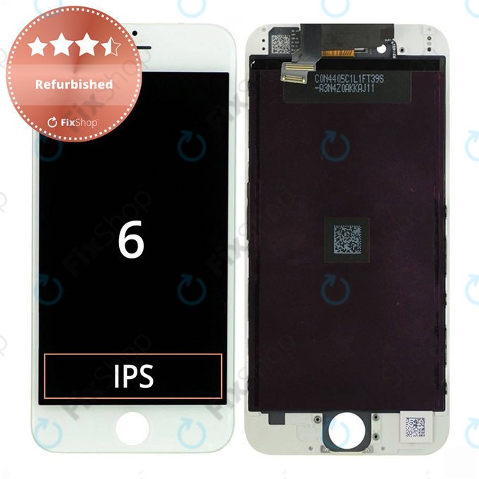 Displej pro iPhone 6, White, Dotykové sklo s rámem, Refurbished