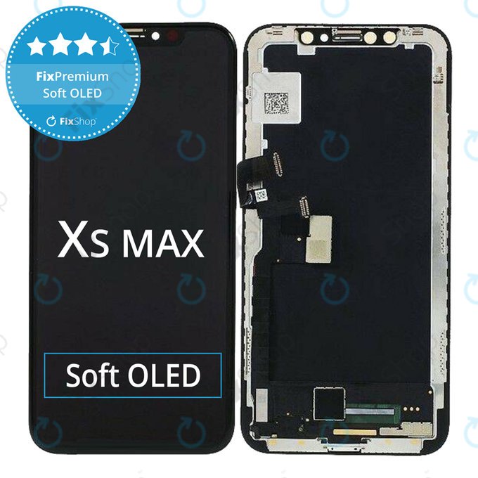 Displej Soft OLED pro iPhone XS Max, Dotykové sklo s rámem, FixPremium