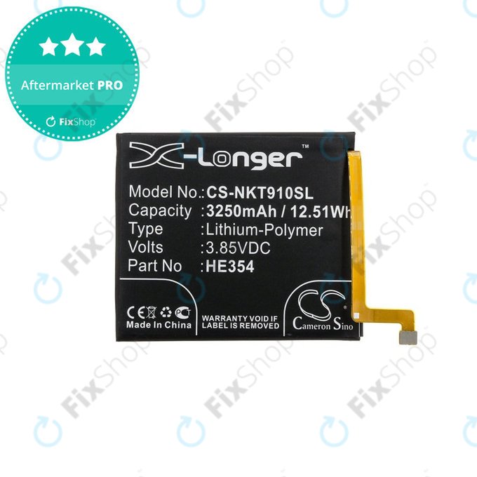 Baterie pro Nokia 9 PureView, 3250mAh, Li-Pol, 3.85 V, HE354, HQ