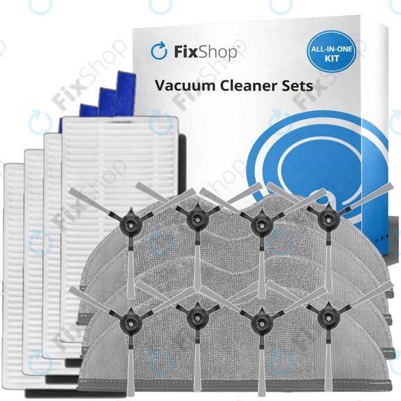Sada náhradních dílů pro Xiaomi Robot Vacuum E5 (4x Filtr, 8x Boční kartáč, 4x Mopovací útěrka)