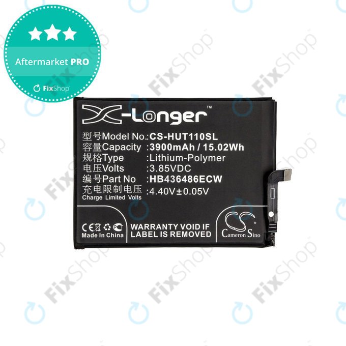 Baterie pro Huawei Mate 10 Lite, Honor View 20, 3900mAh, Li-Pol, 3.85 V, HB436486ECW, HQ