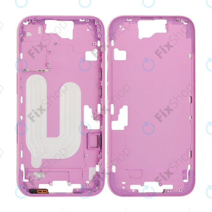 Apple iPhone 16 - Střední rám + Tlačítka zapínání + Hlasitosti (Pink)