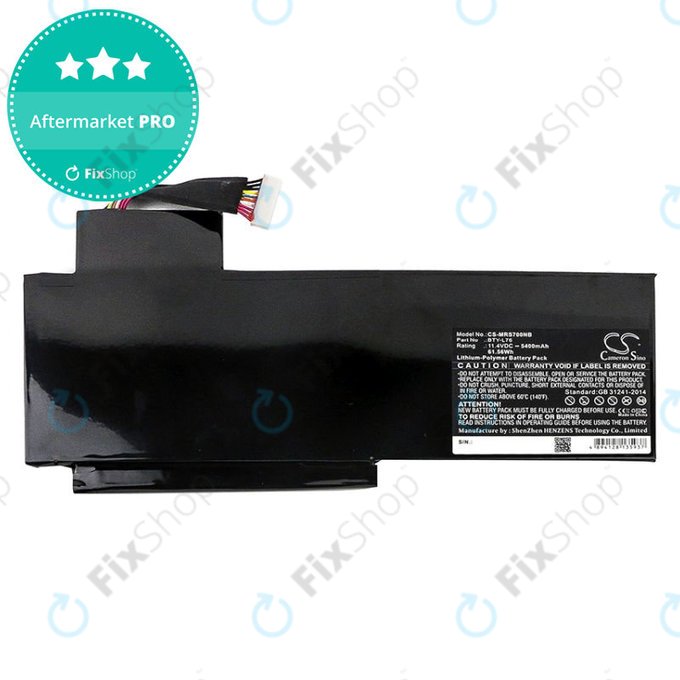 Baterie pro MSI GS70, GS72, WS72, 5400mAh, Li-Pol, 11.4V, BTY-L76, HQ