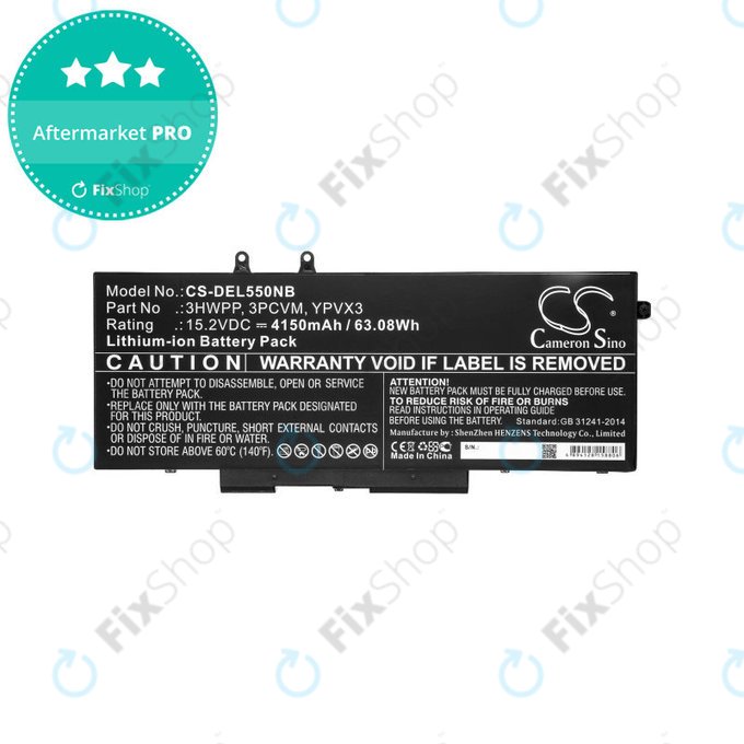 Baterie pro Dell Latitude 5501, Latitude 5401, Latitude 14 5410, Latitude 15 5511, 4150mAh, Li-Ion, 15.2V, 3HWPP, HQ