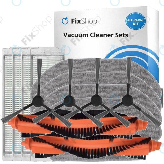 Sada náhradních dílů pro Xiaomi Viomi V2, V2 Pro, V3, SE, Mi Robot Vacuum Mop Pro (P), 2S (2x Hlavní kartáč, 4x Filtr, 4x Boční kartáč, 4x Mopovací útěrka)