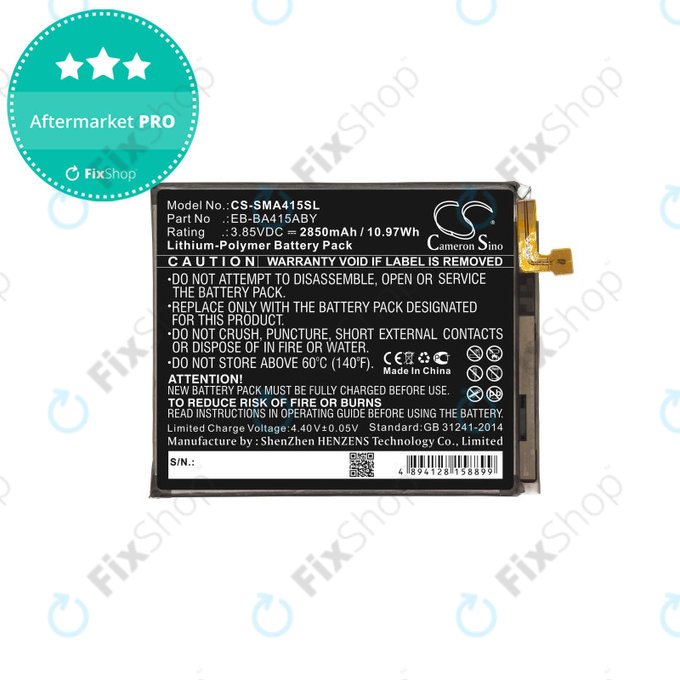 Baterie pro Samsung A41 A415F, 2850mAh, Li-Pol, 3.85 V, EB-BA415ABY, HQ