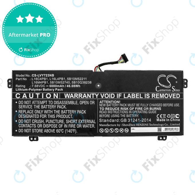 Nabíječka pro Lenovo Yoga 720-13, 730-13, 6000mAh, Li-Pol, 7.68V, L16L4PB1, HQ