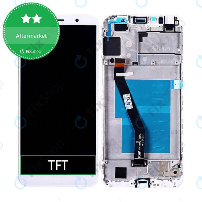 Huawei Y6 Prime (2018) - LCD Displej + Dotykové Sklo + Rám (White) TFT
