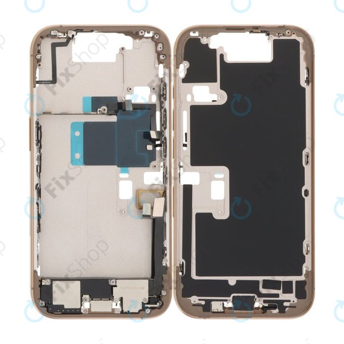 Apple iPhone 16 Pro - Střední Rám + Tlačítka Zapnutí, Hlasitosti a Kamery (Desert Titanium)