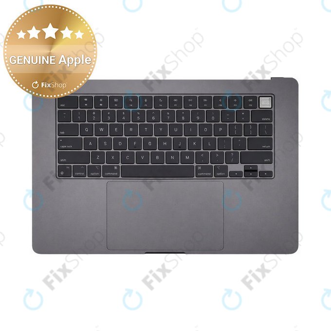 Horní rám klávesnice pro MacBook Air 15", A3114 (2023), s klávesnicí US a baterií, Space Gray, 661-34895, Genuine Apple