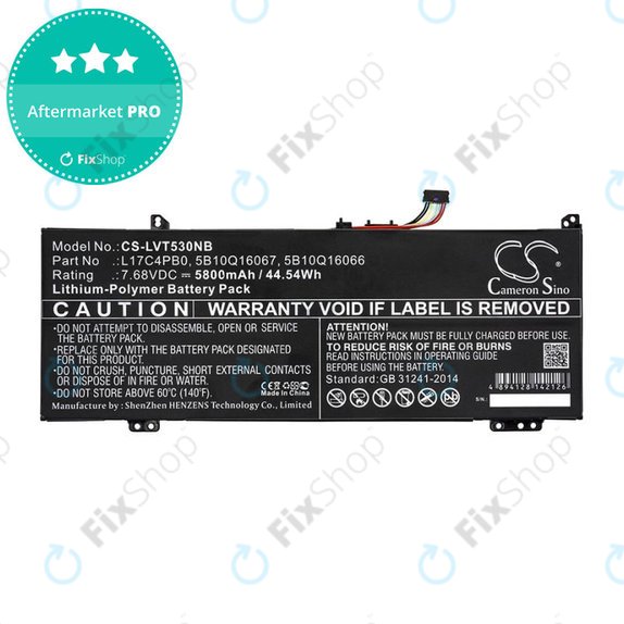 Baterie pro Lenovo Air 14, Flex 6, Ideapad 530, Yoga 530, 5800mAh, Li-Pol, 7.68V, L17C4PB0, HQ