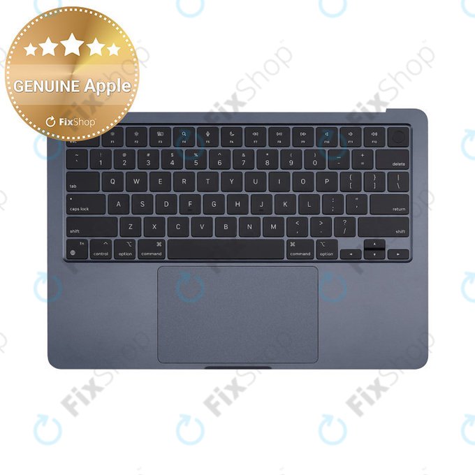 Horní rám klávesnice pro MacBook Air 13", A3113 (2024), s klávesnicí US a baterií, Midnight, 661-40230, Genuine Apple