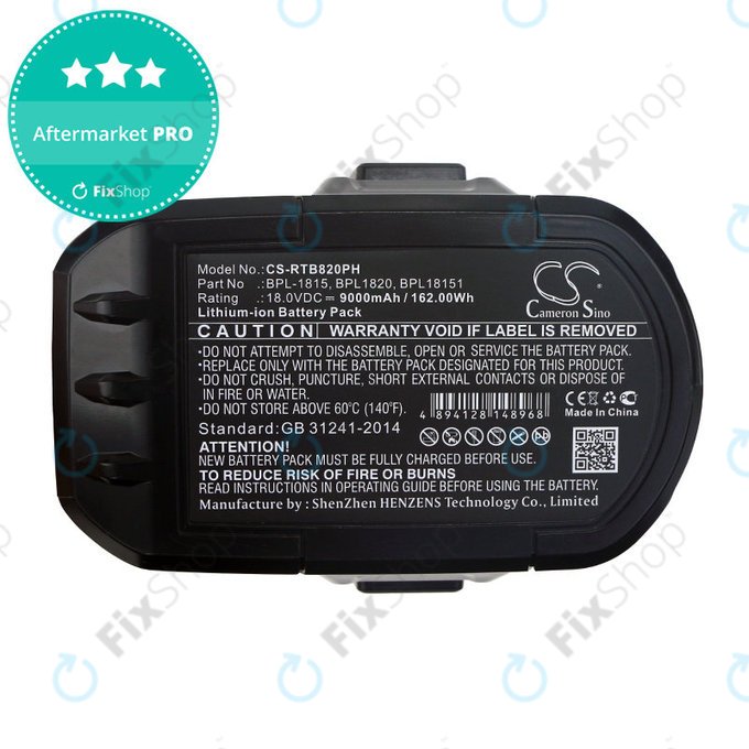 Baterie pro Ryobi BID1821, CCC, CTR-180l, P200, P600, P730, 9000mAh, Li-Ion, 18V, BPL-1815, HQ