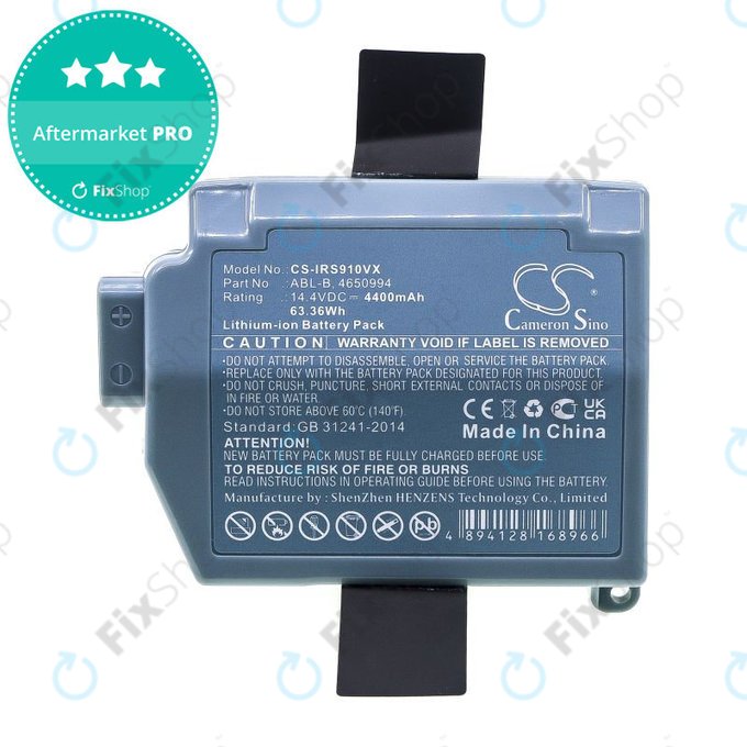 Baterie pro iRobot Roomba S9, S9+, 4400mAh, Li-Ion, 14.4V, ABL-B, HQ