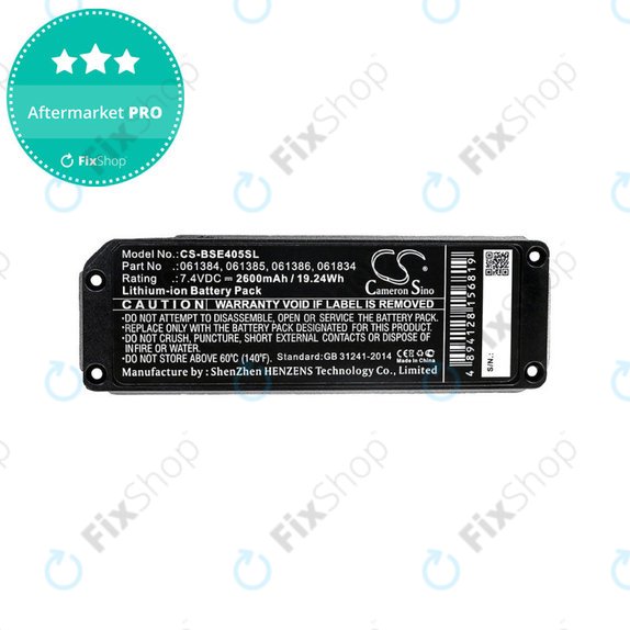 Baterie pro Bose 413295, SoundLink Mini, 2600mAh, Li-ion, 7.4V, 061384, HQ