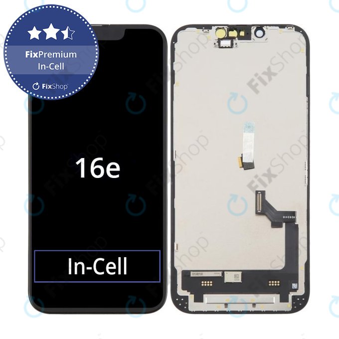 Displej In-Cell FHD pro iPhone 16e, 17e, Dotykové sklo s rámem, FixPremium