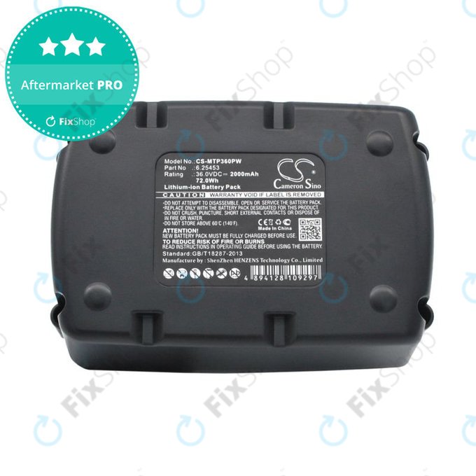 Baterie pro Metabo Ahs36v, Bha 36 Ltx Compact, 2000mAh, Li-Ion, 36V, 6.25453, HQ