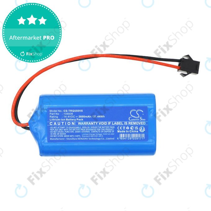 Baterie pro Tesla Robostar IQ550, 2600mAh, Li-Ion, 14.4V, 106936, HQ