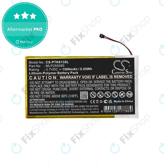 Baterie pro Pocketbook 611, Pocketbook 625, 1500mAh, Li-Pol, 3.7V, MLP255085, HQ