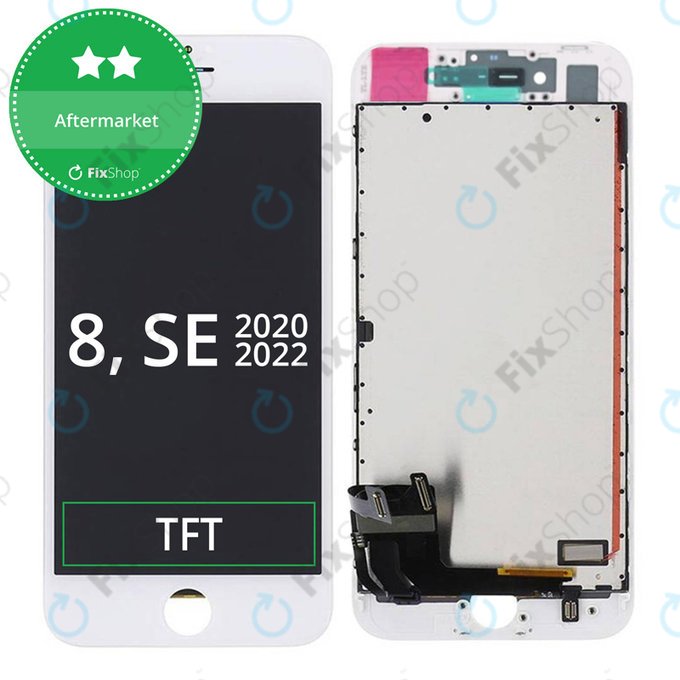 Displej pro iPhone 8, SE (2020), SE (2022), White, Dotykové sklo s rámem