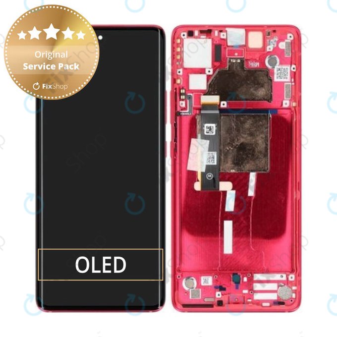 Motorola Edge 30 Fusion - LCD Displej + Dotykové Sklo + Rám (Viva Magenta) - 5D68C22034 Genuine Service Pack