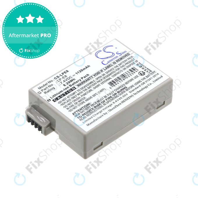 Baterie pro Canon EOS 550D, 600D, LP-E8, Li-ion, 7.4V, 1120mAh, HQ