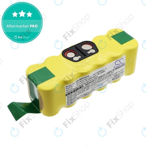 iRobot Roomba 500, 600, 700, 800, 900-series, R3, Scooba 450, Vileda 137173 - Baterie 11702, GD-Roomba-500, VAC-500NMH-33 Ni-MH 14.4V 2800mAh HQ