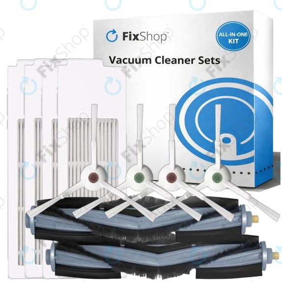 Sada náhradních dílů pro Ecovacs T20, T20 Max, T20 Pro (2x Hlavní kartáč, 4x Filtr, 4x Boční kartáč – bílý)