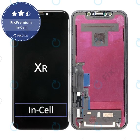 Displej In-Cell pro iPhone XR, Dotykové sklo s rámem, FixPremium