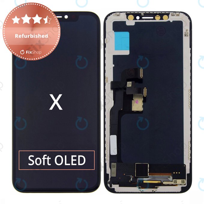 Displej pro iPhone X, Dotykové sklo s rámem, Refurbished
