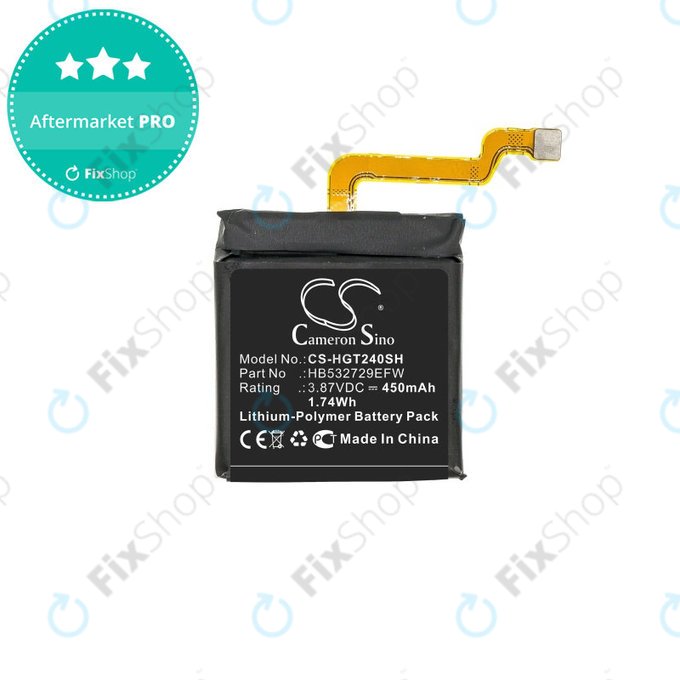 Baterie pro Huawei Watch 3, GT2 Pro, 450mAh, Li-Pol, 3.87 V, HB532729EFW, HQ