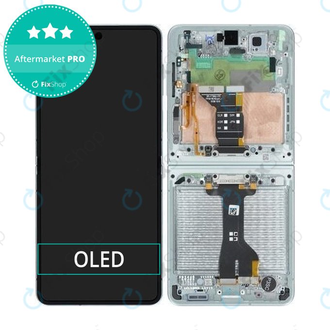 Samsung Galaxy Z Flip 7 F766B - LCD Displej + Dotykové Sklo + Rám (Mint) OLED