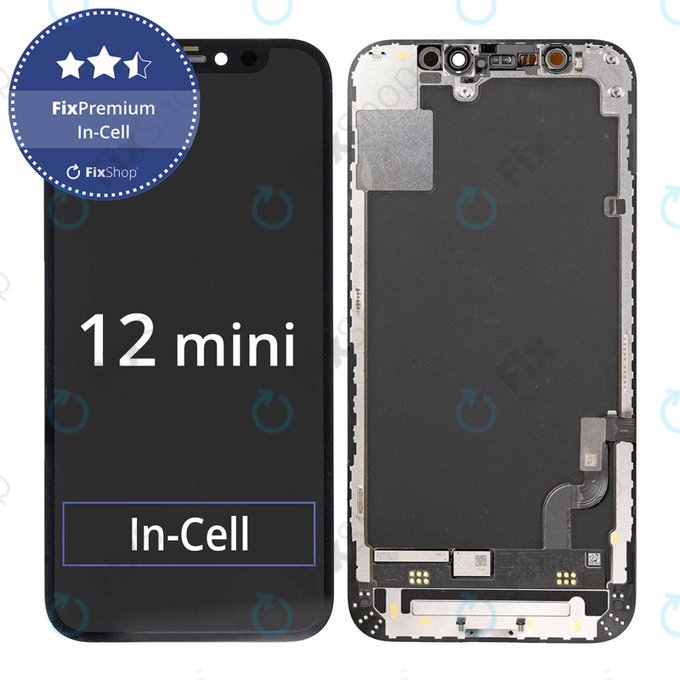 Displej In-Cell FHD pro iPhone 12 Mini, Dotykové sklo s rámem, FixPremium
