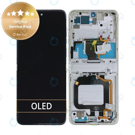 Motorola Razr 40 - LCD Displej + Dotykové Sklo + Rám (Vanilla Cream) - 5D68C22835 Genuine Service Pack