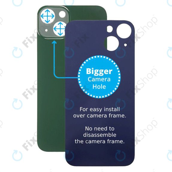 Apple iPhone 13 - Sklo Zadního Housingu se Zvětšeným Otvorem na Kameru (Green)