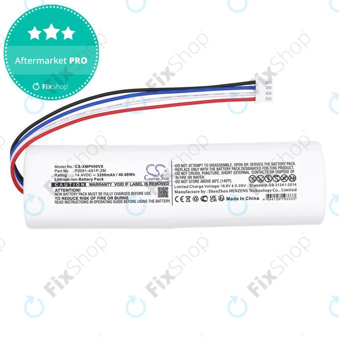 Baterie pro Xiaomi Mi Robot Vacuum Mop 2, Mijia Sweeping Vacuum Cleaner 2C, 3200mAh, Li-Ion, 14.4V, P2051-4S1P-ZM, HQ