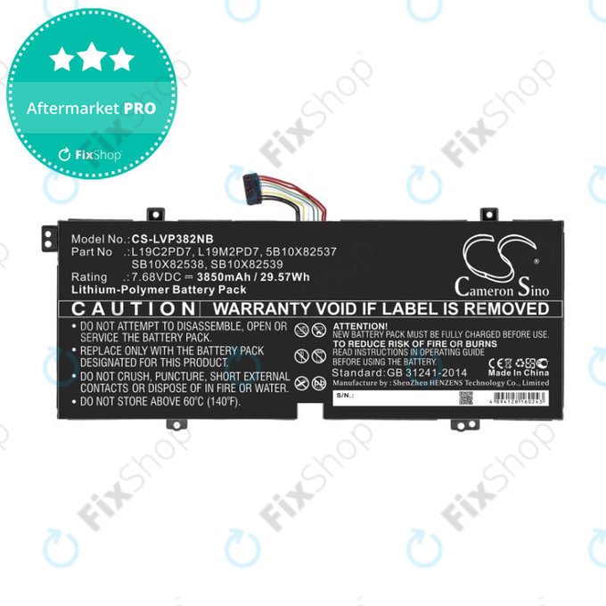 Baterie pro Lenovo IdeaPad 3, Duet 3, 3850mAh, Li-Pol, 7.68V, L19C2PD7, HQ