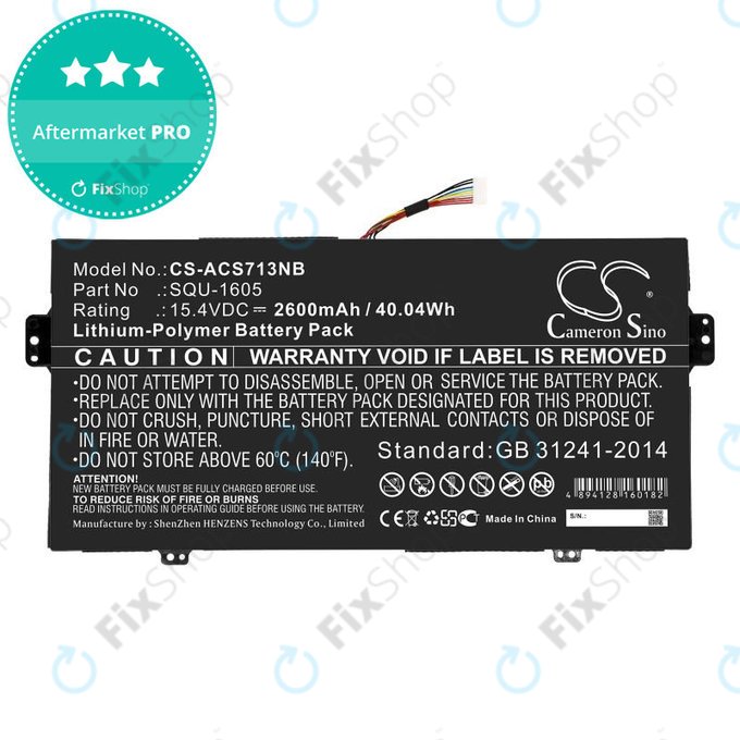 Baterie pro Acer SF713-51, 2600mAh, Li-Pol, 15.4V, SQU-1605, HQ