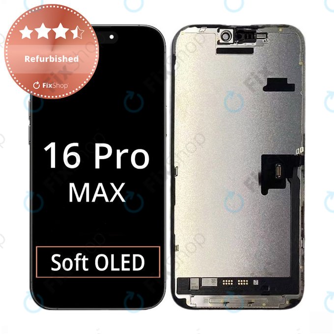 Displej pro iPhone 16 Pro Max, Dotykové sklo s rámem, Refurbished