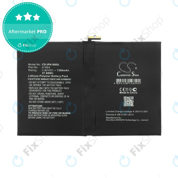 Apple iPad Pro 9.7 (2016) - Baterie A1664 7300mAh HQ