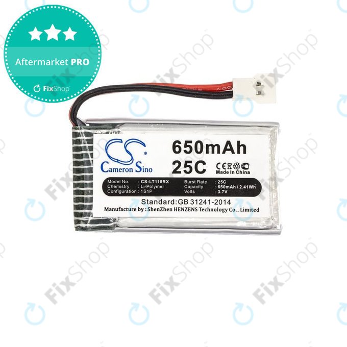 Baterie pro Hubsan X4 H107, 650mAh, Li-Pol, 3.7V, H107C-A24, HQ